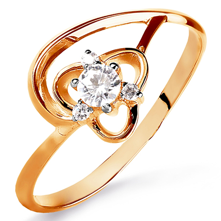 Кольцо, золото, фианит, Т142015726